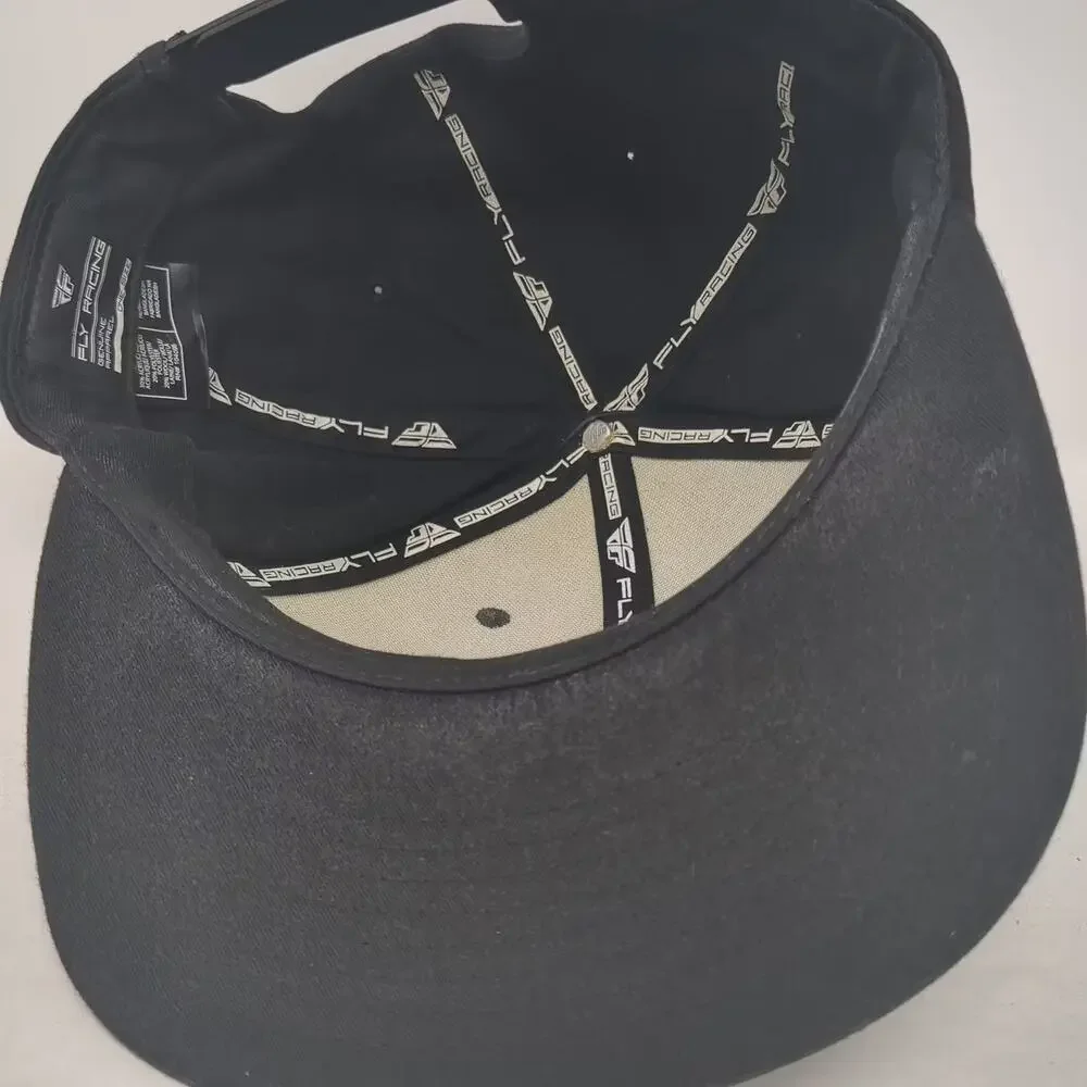 Fly Racing Snapback Hat Black Gray Rubber Logo OSFM Moto Racing Adjustable Cap - Picture 7 of 9